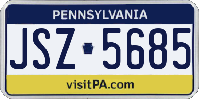 PA license plate JSZ5685