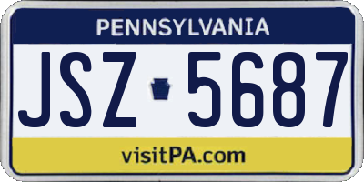 PA license plate JSZ5687