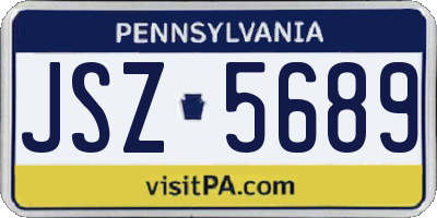 PA license plate JSZ5689