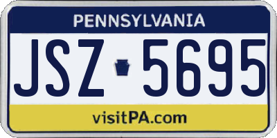 PA license plate JSZ5695