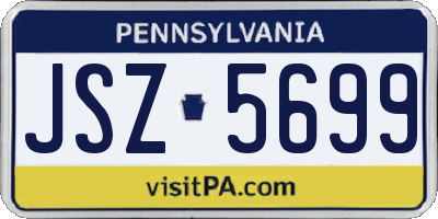 PA license plate JSZ5699