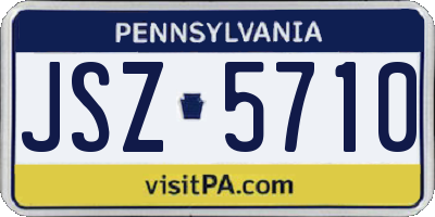 PA license plate JSZ5710