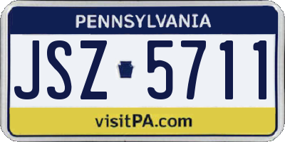 PA license plate JSZ5711