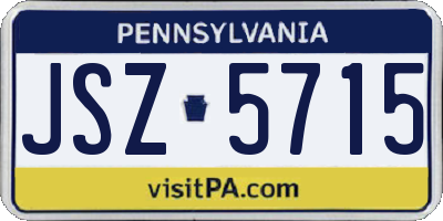 PA license plate JSZ5715