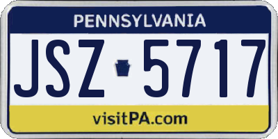 PA license plate JSZ5717