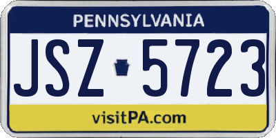 PA license plate JSZ5723