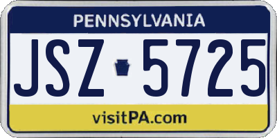 PA license plate JSZ5725