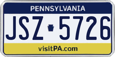 PA license plate JSZ5726