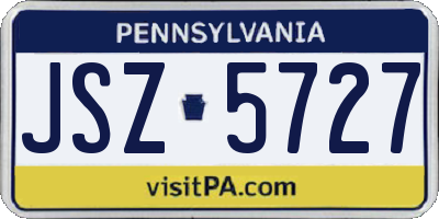 PA license plate JSZ5727