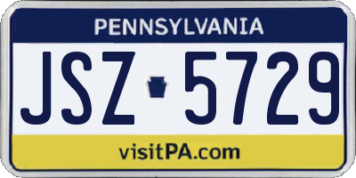PA license plate JSZ5729