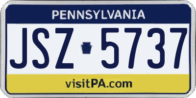 PA license plate JSZ5737