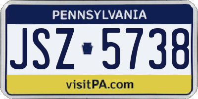 PA license plate JSZ5738