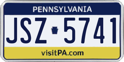 PA license plate JSZ5741