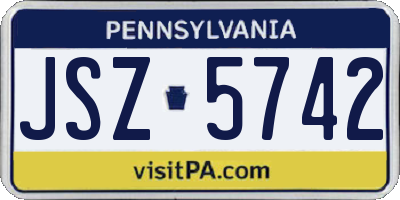 PA license plate JSZ5742