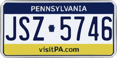 PA license plate JSZ5746
