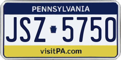PA license plate JSZ5750