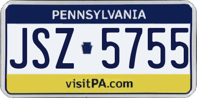PA license plate JSZ5755