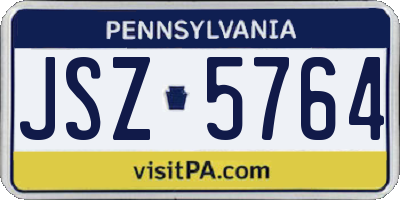 PA license plate JSZ5764