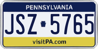 PA license plate JSZ5765