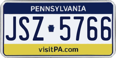 PA license plate JSZ5766