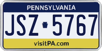 PA license plate JSZ5767