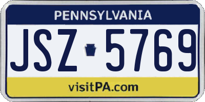 PA license plate JSZ5769