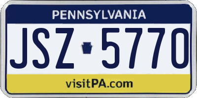 PA license plate JSZ5770