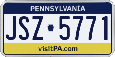 PA license plate JSZ5771
