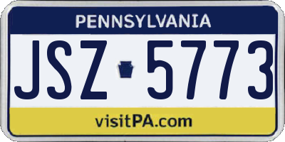 PA license plate JSZ5773
