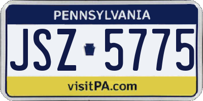 PA license plate JSZ5775