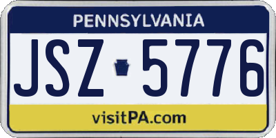 PA license plate JSZ5776
