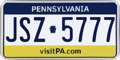 PA license plate JSZ5777