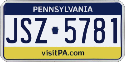PA license plate JSZ5781