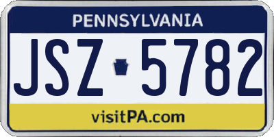 PA license plate JSZ5782