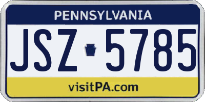 PA license plate JSZ5785