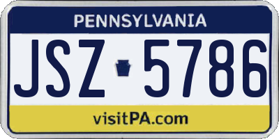 PA license plate JSZ5786