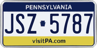 PA license plate JSZ5787