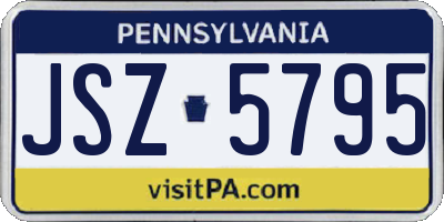 PA license plate JSZ5795