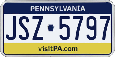 PA license plate JSZ5797