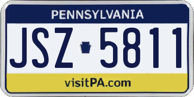 PA license plate JSZ5811