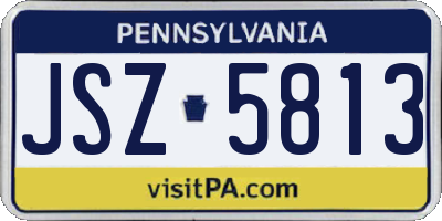 PA license plate JSZ5813