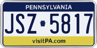 PA license plate JSZ5817