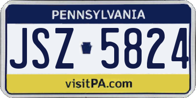 PA license plate JSZ5824