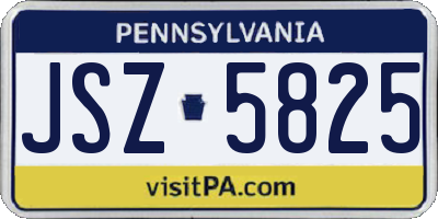 PA license plate JSZ5825