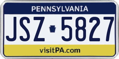 PA license plate JSZ5827