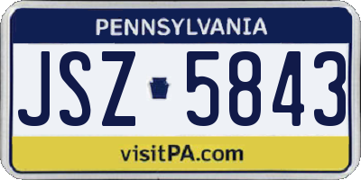PA license plate JSZ5843