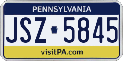 PA license plate JSZ5845