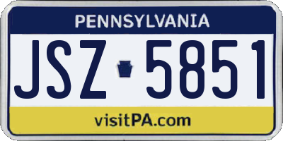 PA license plate JSZ5851
