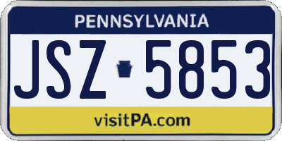PA license plate JSZ5853