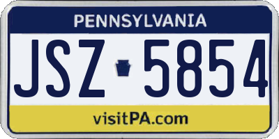 PA license plate JSZ5854